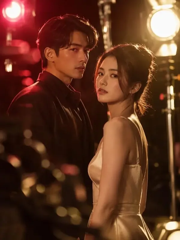 短剧《与你同星》海报 - 都市题材 - 剧组的灯光亮起，他忽然不想再演